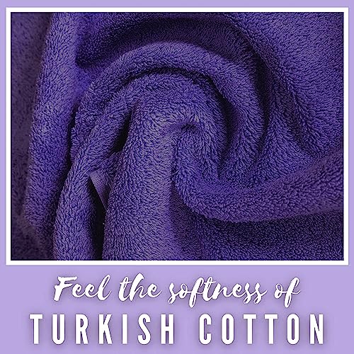 Personalized Towels, Hotel & Spa Quality, Super Soft, Highly Absorbent, Bathroom Sets, 100% Cotton Monogrammed towels 6 Piece Towel Set, Includes 2 Bath Towels, 2 Hand Towels, 2 Washcloths, Purple - color: Purple, size: 6 Pieces Towel Set