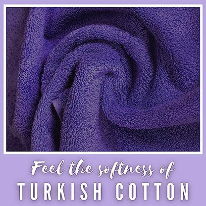 Personalized Towels, Hotel & Spa Quality, Super Soft, Highly Absorbent, Bathroom Sets, 100% Cotton Monogrammed towels 6 Piece Towel Set, Includes 2 Bath Towels, 2 Hand Towels, 2 Washcloths, Purple - color: Purple, size: 6 Pieces Towel Set