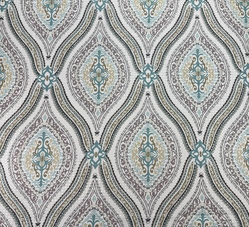 Serafina Home Hotel Quality Fabric Bathroom Shower Curtain: Modern Damask Paisley - Beige, Green and Taupe (72 x 70 inches) - color: Paisley