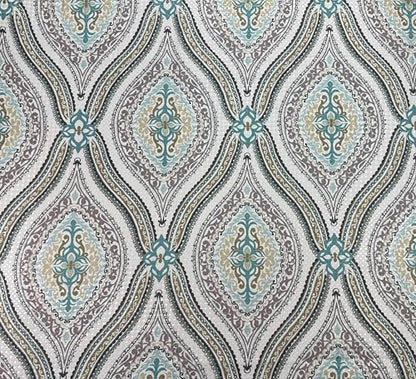 Serafina Home Hotel Quality Fabric Bathroom Shower Curtain: Modern Damask Paisley - Beige, Green and Taupe (72 x 70 inches) - color: Paisley