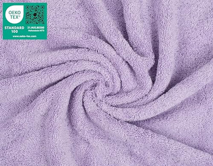 American Soft Linen 100% Cotton Luxury Turkish Towels, 4 PC Washcloth Set | Soft Absorbent Quick Dry OEKO Tex Standard 100 Certificated Durable Machine Washable Premium Hotel Quality - color: Lilac, size: 13"x13"