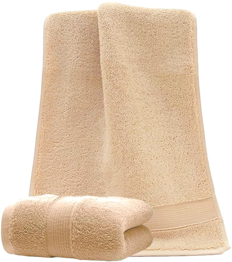 JININQ 2 Piece 100% Cotton Soft Hand Towels 13.4" x 29.5",Premium Face Towels Set for Bathroom,Gym,Home (Brown) - color: Brown