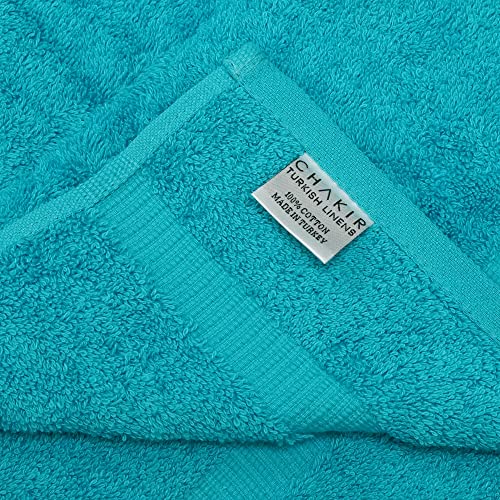 Chakir Turkish Linens 4 Piece Hand Towels, 100% Cotton Turkish Towels for Bathroom, Luxury Soft Absorbent Hand Towel Set, 16 x 30 Inches, Aqua - color: Aqua