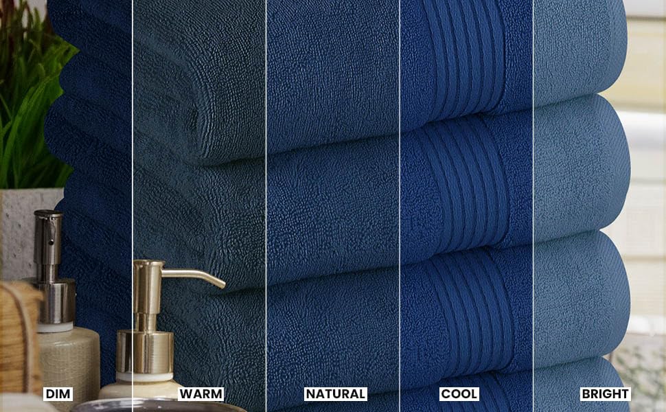 Utopia Towels Luxurious Bath Towels Set, 27x54 in, 4 Pack, Soft, Navy | Soft Luxurious Ring Spun Cotton Bath Towels - Lightweight, Highly Absorbent, Quick-Drying, Ideal for Daily Use - color: Navy