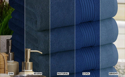 Utopia Towels Luxurious Bath Towels Set, 27x54 in, 4 Pack, Soft, Navy | Soft Luxurious Ring Spun Cotton Bath Towels - Lightweight, Highly Absorbent, Quick-Drying, Ideal for Daily Use - color: Navy