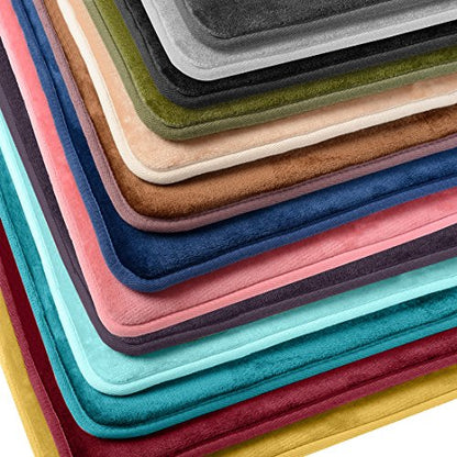 Clara Clark Bathroom Rugs, Ultra Soft Plush Bath Mat for Bathroom, Non-Slip, Velvet Memory Foam Bath Rugs, 20 x 32, Solid Hunter Green