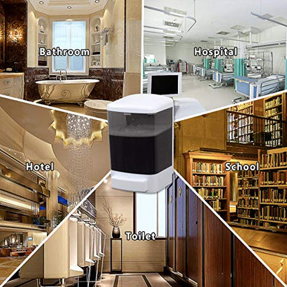 Manual Soap Dispenser Wall Mounted, 33.8oz, Bathroom Kitchen Commercial | Leak-proof Nozzle, Thin & Thick Soap Compatible, Easy to Install & Refill, Soap Level Visibility, Big Capacity, Black - color: White&black