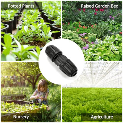 1/2 Inch Drip Irrigation Coupling Fittings, 12 Pieces Barbed Locked Coupler Connectors for 1/2 Inch Irrigation Tubing (1/2" ID x 0.640" OD) Anti-leak Straight Coupling for Garden Drip Systems - size: 1/2" Nut Coupler 12 Pcs