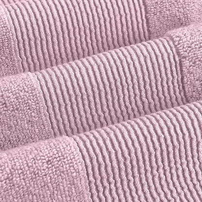 Modern Threads Air Cloud 6-Piece Towel Set - 100% Zero-Twist Cotton, 500 GSM, Quick Dry & Plush, Pink - color: Pink, size: 6 Pcs Towel Set