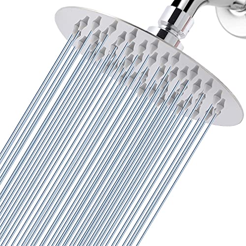 Voolan High Pressure Rain Shower Head - Rainfall Shower head Made of 304 Stainless Steel - Comfortable Shower Experience Even at Low Water Flow (6 Inch, Chrome) - color: Chrome, size: 6 Inch