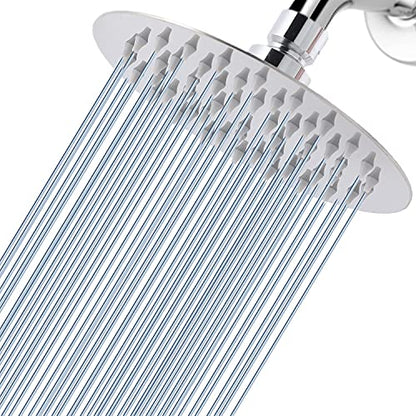 Voolan High Pressure Rain Shower Head - Rainfall Shower head Made of 304 Stainless Steel - Comfortable Shower Experience Even at Low Water Flow (6 Inch, Chrome) - color: Chrome, size: 6 Inch