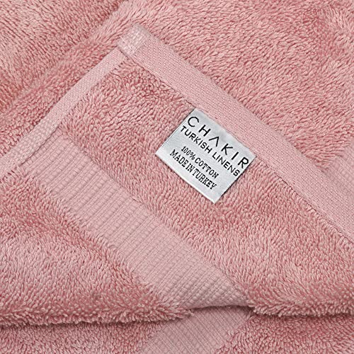 Chakir Turkish Linens 4 Piece Hand Towels, 100% Cotton Turkish Towels for Bathroom, Luxury Soft Absorbent Hand Towel Set, 16 x 30 Inches, Pink - color: Pink