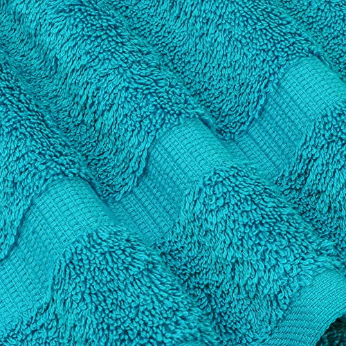 Chakir Turkish Linens 6 Piece Towels Set, 100% Cotton Luxury Turkish Towels for Bathroom, Soft Absorbent Bath Towel Set with 2 Bath Towels 2 Hand Towels 2 Washcloths, Aqua - color: Aqua