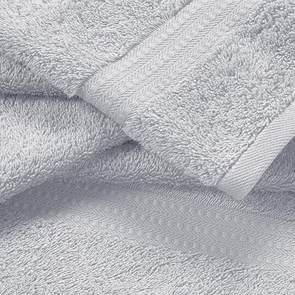 MyOwn 6 Piece Towel Set, 100% Combed Cotton - 2 Bath Towels, 2 Hand Towels, 2 Wash Cloths - 500 GSM Luxury Hotel Quality Ultra Soft Highly Absorbent Towel Set for Bathroom - Light Grey - color: Light Grey