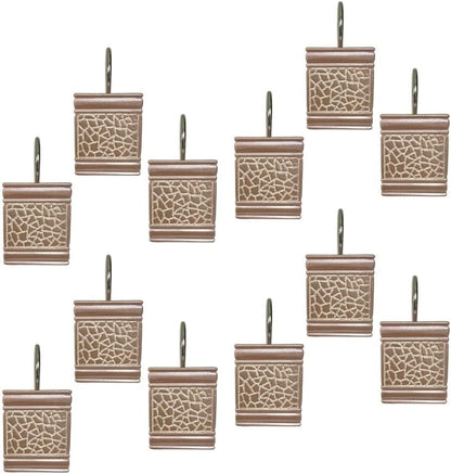 Zahari Home 13pc Sinatra Bathroom Shower Curtain Set - Blush Luxury Fabric With 12 Hooks - Unique Design Bling - color: Sinatra Blush, style: Shower Curtain and 12 Shower Hooks
