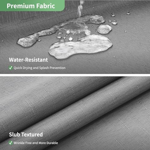 eachope Grey No Hook Shower Curtain with Snap-in Fabric Liner Set,Slub Textured Fabric Shower Curtains for Bathroom,Hotel Style Modern Shower Curtain,Water Repellent & Washable,71x74(72) | Hotel Style Fabric with See-Through Top Window, Water Repellent &