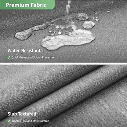 eachope Grey No Hook Shower Curtain with Snap-in Fabric Liner Set,Slub Textured Fabric Shower Curtains for Bathroom,Hotel Style Modern Shower Curtain,Water Repellent & Washable,71x74(72) | Hotel Style Fabric with See-Through Top Window, Water Repellent &