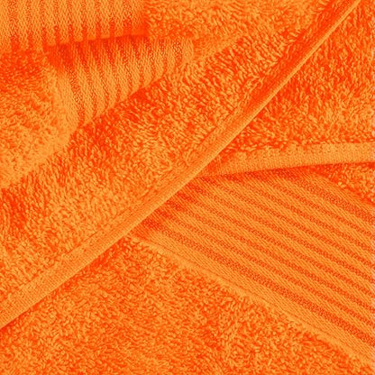 Ultra Soft 6 Pack Cotton Towel Set, Contains 2 Bath Towels 28x55 inch, 2 Hand Towels 16x24 inch & 2 Wash Coths 12x12 inch, Ideal for Everyday use, Compact & Lightweight - Orange - color: Orange