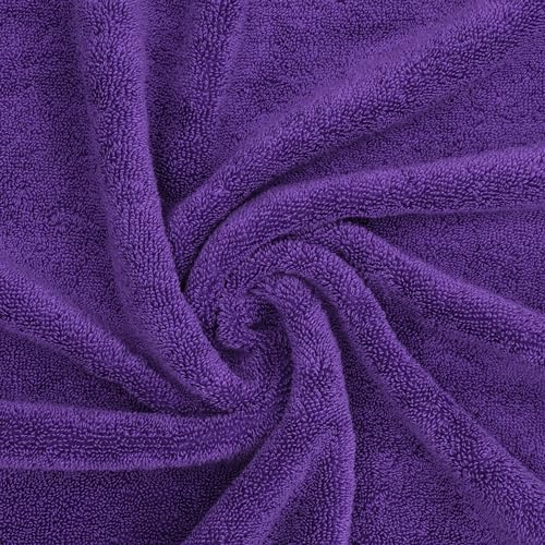American Soft Linen Salem Washcloth Sets, 4 Piece Luxury 600 GSM 100% Cotton Washcloths for Bathroom, 13x13 inches Washrags Premium Quality Hand Face Towels, Purple - color: Rich Purple, size: 13x13"