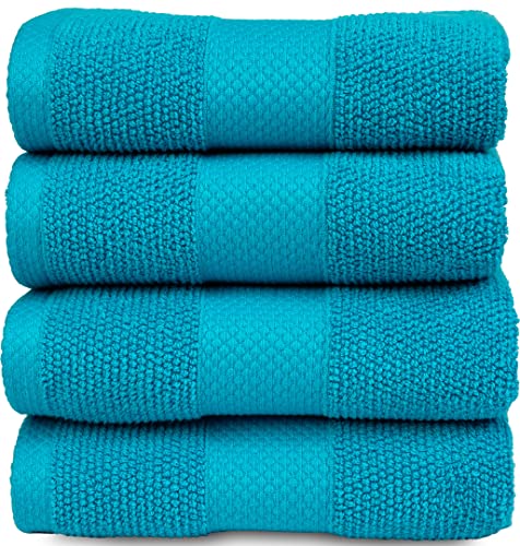 MAURA Premium Hand Towels 100% Cotton 16x30 Oversized Ultra Absorbent Quick Dry Soft Towels for Bathroom Extra Large Hand Towels, Turquoise - color: Turquoise, size: 16”x30” Hand Towels