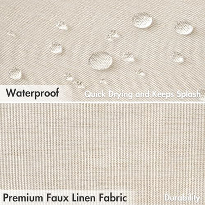 MIULEE Linen Fabric Shower Curtain Cream Beige W48*L72 8 Metal Hooks | Modern, Heavy Duty, Curtain Set, Waterproof Neutral Thick Cloth Shower Curtains, Bathroom Bathtub, Washable - color: Cream, size: 48"W x 72"L (Pack of 1)