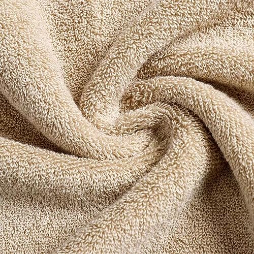 JININQ 2 Piece 100% Cotton Soft Hand Towels 13.4" x 29.5",Premium Face Towels Set for Bathroom,Gym,Home (Brown) - color: Brown