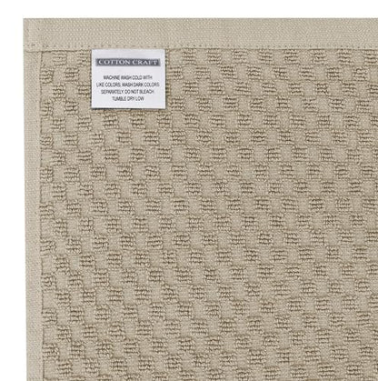 COTTON CRAFT Amazing Kitchen Towel - 12 Pack 100% Cotton Waffle Terry Towel | Beige - 16x28 inch Euro Café Waffle Weave Dish Towels - Soft Absorbent Quick Dry Low Lint Reusable Pantry Bar Cleaning Cloth - color: Beige, size: 12 Pack