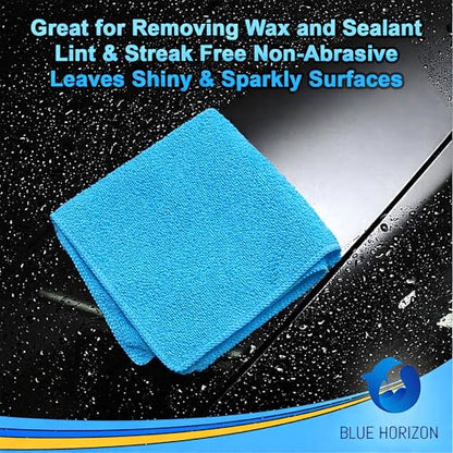 Microfiber Cleaning Towels, Pack of 24, Ultra Soft Plush Washcloth, All Purpose Premium Microfiber Detailing Cleaning Cloths Reusable Shop Towels (16" x 16", Sky Blue) - color: Sky Blue