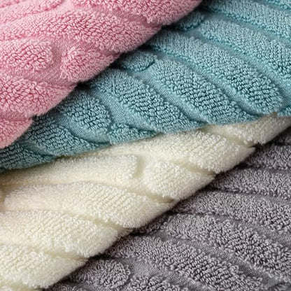 sense gnosis White Hand Towels 13 X 29 Inch Bar Pattern 2 Pieces | Super Soft 100% Cotton Terry Diagonal Design Ultra Absorbent Beige Hand Towel for Bathroom - color: White