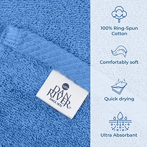 DAN RIVER Pack of 1 Jumbo Bath Sheet 40x80 Inches, Extra Large Bath Towel, Super Soft, Highly Absorbment & Quick Dry Cotton Towels - Medium Blue - color: Medium Blue