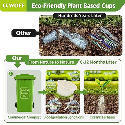 Compostable Disposable 3oz Bathroom Cups 100P Mouthwash Eco Friendly Plastic Paper Cups Biodegradable Bath Rinse Medicine Urine, Replace Mini Small Bathroom Cup 3 oz Paper Plastic Cup - size: ECO(100 pack)