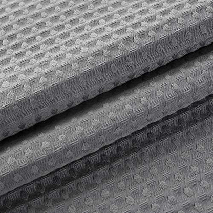Barossa Design Waffle Weave Stall Shower Curtain Fabric 48 x 72 Inch, Gray | Hotel Luxury Spa, 230 GSM Thick Fabric, Water Repellent, Machine Washable, 48W x 72H for Bathroom Stall - color: Grey, size: 48"W x 72"L (Pack of 1)