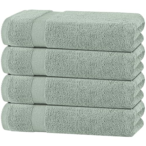 White Classic Green Bath Towels 27x54 Inch, Cotton Towel Set for Bathroom, Hotel, Gym, Spa, Soft Extra Absorbent Quick Dry 4 Pack - color: Mint Green, size: Bath Towels, 4 Pack