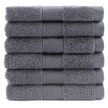 Maisonette Loft Egyptian Cotton Turkish Hand Towels - Soft, Absorbent Washcloths for Face - Ideal Quick Dry Small Towel Wash Cloth Set for Bathroom - (13" x 13", 6 Pack) - Grey - color: Grey, style: Washcloths Set of 6