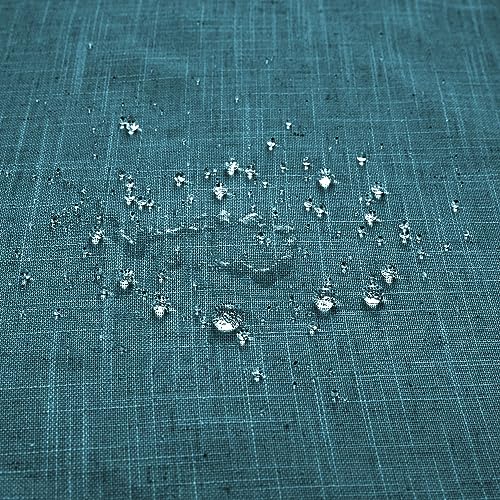 KOUFALL Teal Shower Curtains for Bathroom Set with Hooks,Waterproof Linen Dark Marine Ocean Blue Green Shower Curtain,72x72 Inch - color: Teal, size: 72"W x 72"L (Pack of 1)