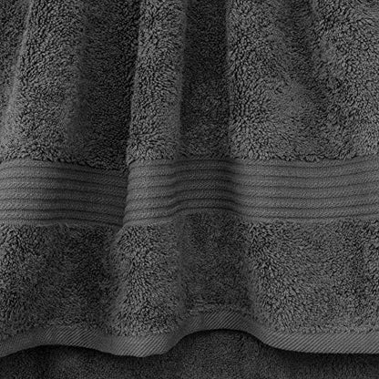 Cotton Paradise Towel Set of 6, 2 Bath Towels, 2 Hand Towels and 2 Washcloths Towels for Bathroom Sets, Smoke Gray - color: Dark Gray, size: (27"x54") +( 16"x28") + (13"x13")