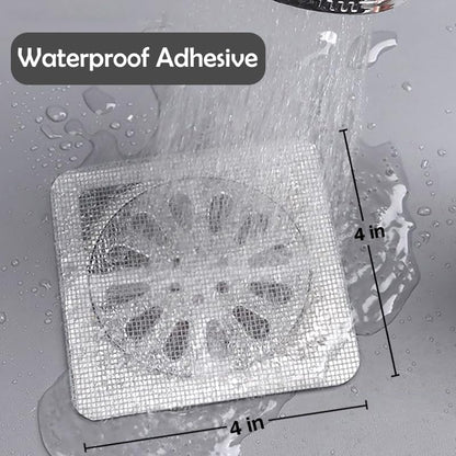 30Pcs Disposable Shower Drain Cover Hair Catcher 4" X 4" Square Shower Drain Mesh Stickers Flat Floor Drain Sticker for Bathroom, Laundry, Bathtub, Sink Adhesive Window Screen Repair Tape Kit