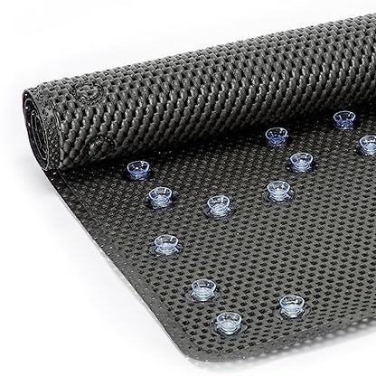 Bathtub Mat Non Slip, Soft Foam Bath Mat for Tub, Bathtub Mat with Drain Holes, Suction Cups Shower Mat (Black, 36''X17'') - color: Black