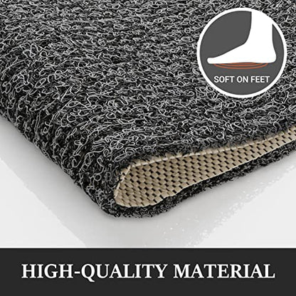 LuxStep Shower Mat Bathtub Mat,Non-Slip Bath Mat with Drain, Quick Drying | 32x16 inch, PVC Loofah Bathmat for Tub,Shower,Bathroom,Black - color: Black, size: 32" x 16"