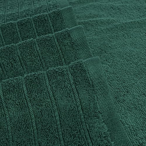 4 Piece Extra Large Bath Towels 30 x 60 Inches, Hunter Green | 100% Cotton, Larger & Lighter Weight, Quicker to Dry, Super Soft and Absorbent, Perfect for Bathroom - color: Hunter Green