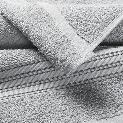 BOUTIQUO Ultra Soft Cotton Washcloths, Contains 12 Piece Face Cloths 12x12 inch, Ideal for Everyday use Face Towels, Compact & Lightweight Multi Purpose Washcloths - Light Grey - color: Ligtht Grey, size: Washcloths - Set of 12