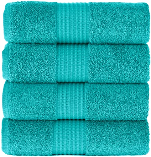 MAURA Basics Hand Towels for Bathroom with Hanging Hook Loops. Soft, Durable, Long Lasting and Absorbent Hand Towel Sets for Bathroom, American Standard Size 16"x28", Turquoise - color: Turquoise, size: Hand Towel (4-Pack)
