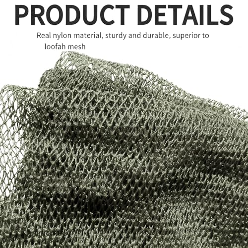 SPMKTBOZAI African Net Sponge Authentic, Exfoliating Net for Body Back | African Net Sponge with Knots| Long Stretch| African Net for Sensitive Skin| Durable & Quick Dry| Daily Use| Moss Green - color: Moss Green