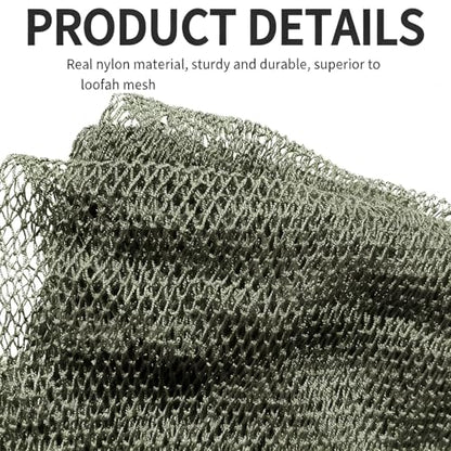 SPMKTBOZAI African Net Sponge Authentic, Exfoliating Net for Body Back | African Net Sponge with Knots| Long Stretch| African Net for Sensitive Skin| Durable & Quick Dry| Daily Use| Moss Green - color: Moss Green