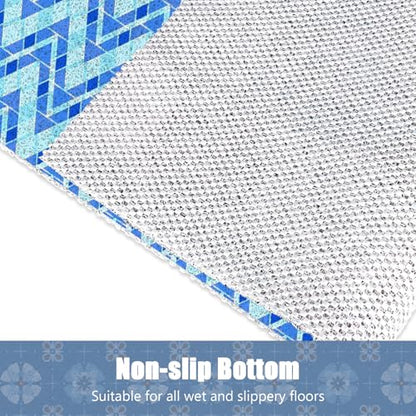 20x20 Inch Loofah Shower Mat, Bathtub Mat Non Slip, Foot Scrubber Mat, Quick Drying PVC Bathroom Mat, Bath Mats for Shower/Bathtub and Wet Areas - color: Azure, size: 20" x 20" (Rectangular)