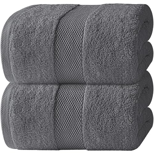 White Classic Luxury Soft Bath Sheet Towels - 650 GSM Cotton Luxury Bath Towels Extra Large 35x70 | Highly Absorbent and Quick Dry | Hotel Quality Extra Large Bath Towels Oversized, Dark Grey, 2 Pack - color: 03: Dark Gray