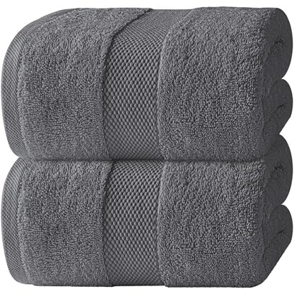 White Classic Luxury Soft Bath Sheet Towels - 650 GSM Cotton Luxury Bath Towels Extra Large 35x70 | Highly Absorbent and Quick Dry | Hotel Quality Extra Large Bath Towels Oversized, Dark Grey, 2 Pack - color: 03: Dark Gray