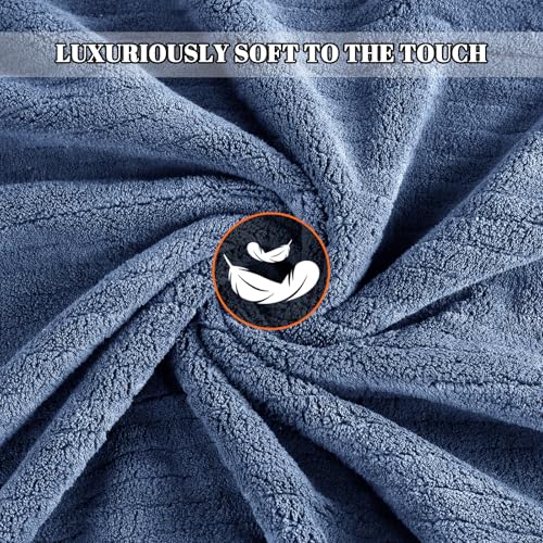 Bath Towels Set of 4 Extra Large 35 x 70 Inches,Luxury Thick High Absorbent and Quick Dry Bath Sheet,Ultra Soft Microfiber,Bathroom,Beach,Yoga,Sport,SPA,Fitness (Electric Blue) - color: Electric Blue, style: 4 Piece Bath Towels