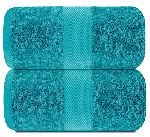 White Classic Luxury Soft Aqua Bath Sheet Towels - 650 GSM Cotton Luxury Bath Towels Extra Large 35x70 | Highly Absorbent and Quick Dry | Hotel Collection Extra Large Bath Towels Oversized, 2 Pack - color: 13: Aqua