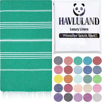 Turkish Beach Towel, Oversized 40" x 72", 100% Cotton - Green | Quick Dry, Sand Resistant, Reversible, Machine Washable, Lightweight Peshtemal Towel for Beach, Pool, Travel & Spa - color: Green